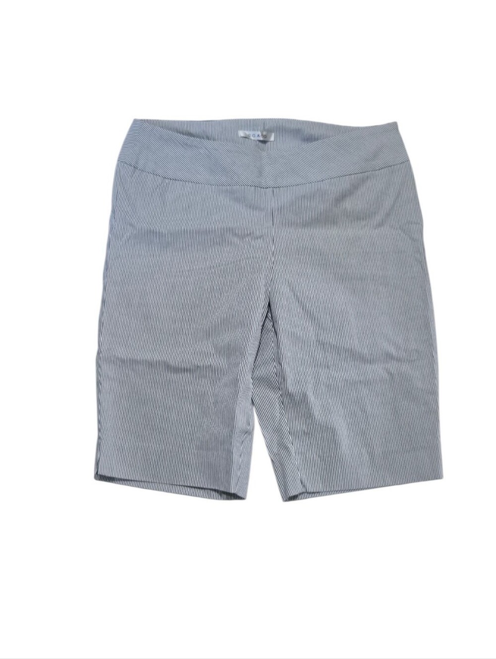 Tummy Control White High Waisted Stretch Bermuda Women's Shorts. Size 14